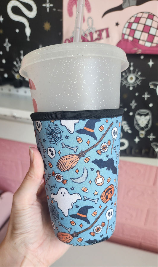 Blue Spooky Drink Sleeve