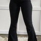 HIGH WAISTED BELL BOTTOM FLARE JEANS - BLACK