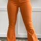 BELLA HIGH WAISTED BELL BOTTOM FLARE JEANS - ORANGE