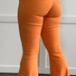 BELLA HIGH WAISTED BELL BOTTOM FLARE JEANS - ORANGE