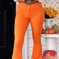BELLA HIGH WAISTED BELL BOTTOM FLARE JEANS - ORANGE