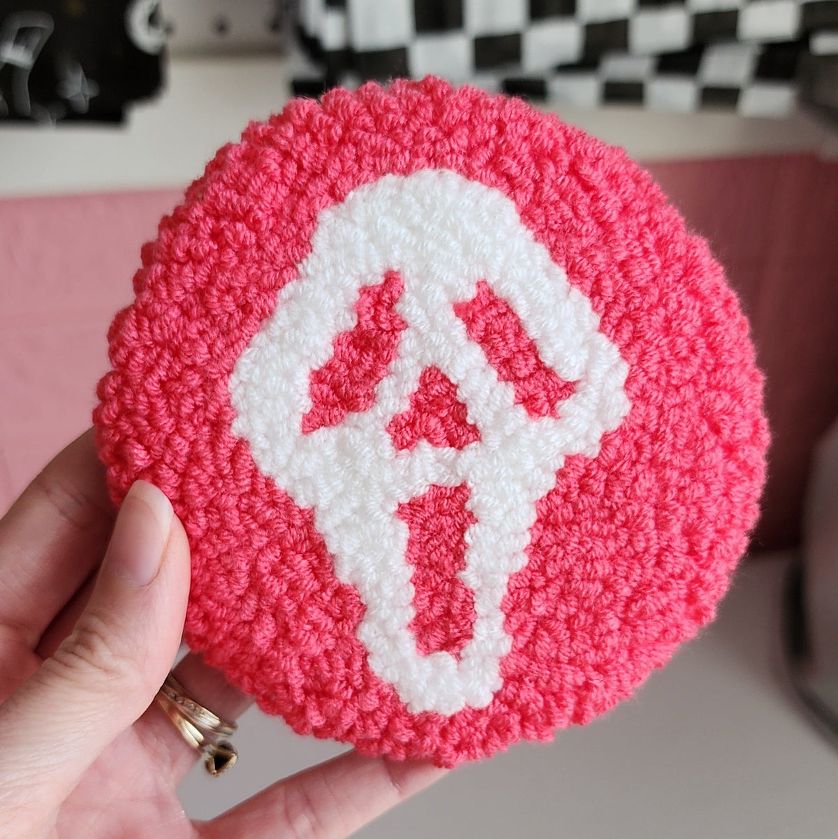 Pink Scream Mug Rug Coaster