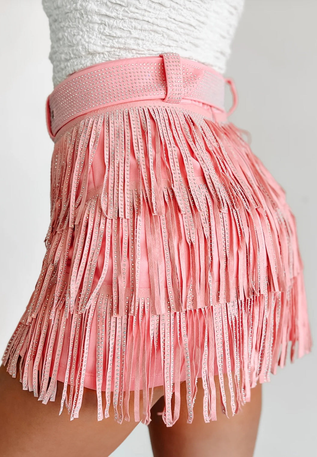 Light Pink Rhinestone Skort