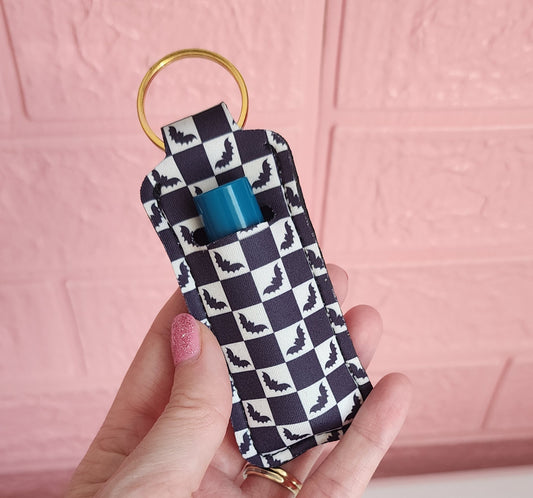 Bat Checkered Chapstick Holder