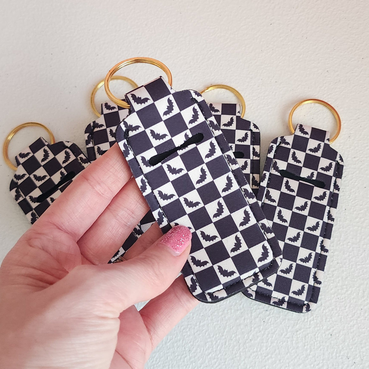 Bat Checkered Chapstick Holder