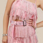 Light Pink Rhinestone Crop Top